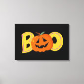 Hey Boo Schattigee Pompoen Typografie Tekenkunst Canvas Afdruk (Voorkant)