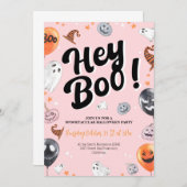 Hey Boo Spooktacular Halloween Party Invitation (Devant / Derrière)