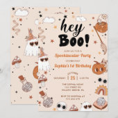 Hey Boo Verjaardag Halloween Kaart (Voorkant / Achterkant)