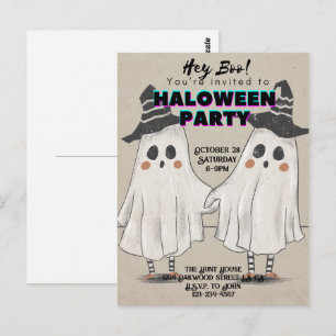Hey boo vous êtes invité à la carte postale hallow