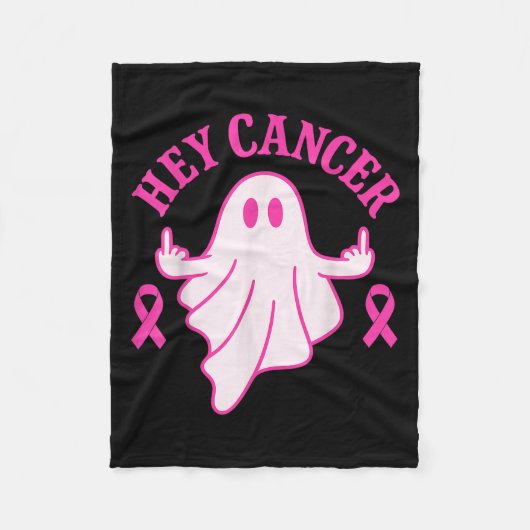 Hey Cancer Ghost Halloween Funny Breast Cancer Awa Fleece Deken (Voorkant)