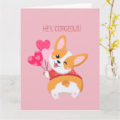 Hey Corgeous ! Carte de la Saint-Valentin (Fleur jaune)