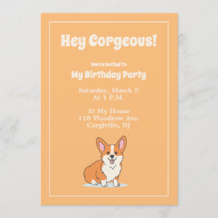 "Hey Cornap" Aangepaste Cute Corgi Uitnodigingskaa Kaart