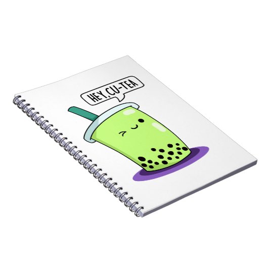Hey Cu-Tea Grappige Boba-Thee Punt Notitieboek (Rechterzijde)