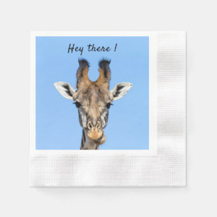 Hey daar grappige foto van de Giraffe met tekst Servet
