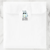 Hey daar Hop Stuff Funny Hot Rabbit Pun Ronde Sticker (Tas)