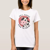 Hey daar Koe Ya Doin Funny Animal Pun T-shirt (Voorkant)