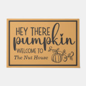 Hey Daar Pumpkin Custom Welkom Deurmat (Voorkant)