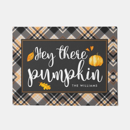 Hey Daar Pumpkin | Persoonlijke Herfst Doormat Deurmat (Voorkant)