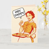 HEY DADDY RETRO FUNNY WENSKAARTEN BLANK KAART (Gele Bloem)