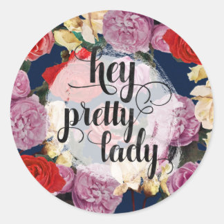 Hey  Dame Dramatische  Waterverf Rozen Ronde Sticker