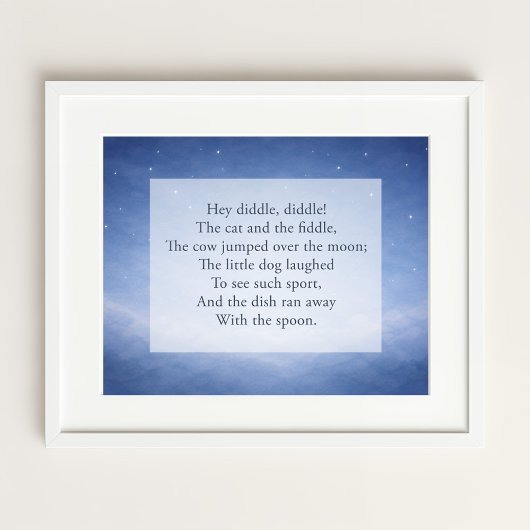 Hey Diddle Diddle Comptine pour Enfants Impression