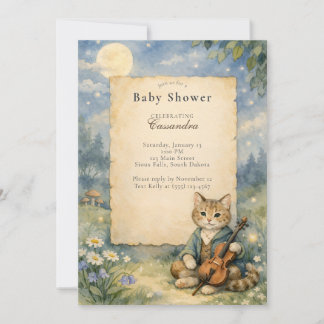 Hey Diddle Diddle Kat & Viool Baby Shower Kaart