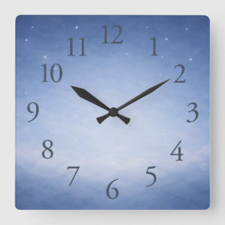 Hey Diddle Diddle Night Sky Nursery Wall Clock Vierkante Klok