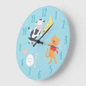 Hey Diddle Diddle Nursery Rhyme Horloge des enfant (Angle)