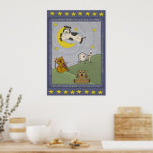 Hey Diddle Diddle Nursery Rijm Nursery Poster (Keuken)