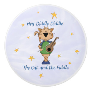 Hey Diddle Diddle - The Cat and the Fiddle Cera Keramische Knop