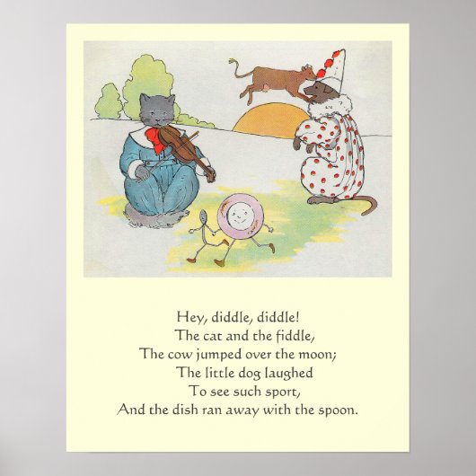 Hey Diddle The Cat en het vioolrijm Poster (Voorkant)