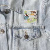 Hey Diddle The Cat en het vioolrijm Vierkante Button 5,1 Cm (In situ)