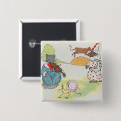 Hey Diddle The Cat en het vioolrijm Vierkante Button 5,1 Cm (Voorkant /achterkant)