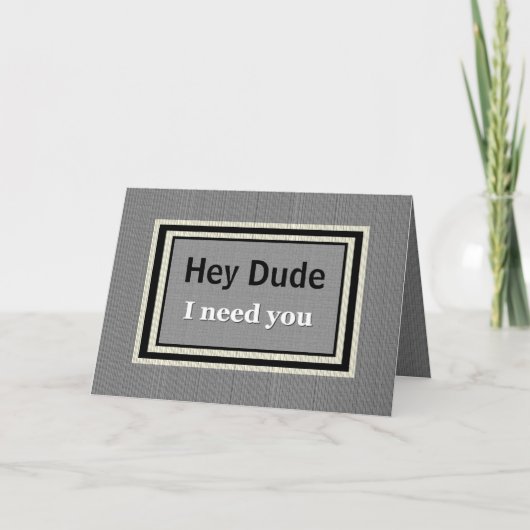 HEY DUDE Bruidsjonker Trouw Uitnodiging Zilver & Z (Voorkant)