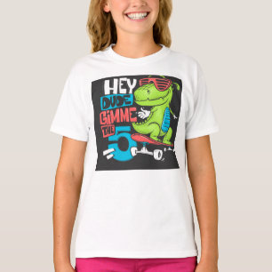 Hey Dude Gimme 5" Skater Dino Kinderen T-shirt