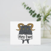 Hey Ewe Funny Sheep Pun Briefkaart (Staand voorkant)
