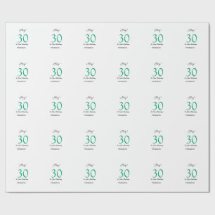 Hey het is 30ste verjaardag groen zwart vet letter cadeaupapier
