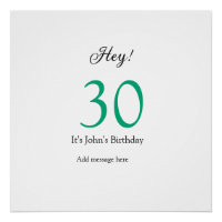 Hey het is 30ste verjaardag groen zwart vet letter