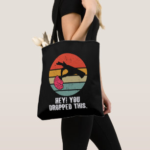 Hey je liet dit brein grappige meme grap retro draagtas