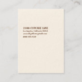 Hey Là, Cartes de visite de Cupcake 2 Chubby (Dos)