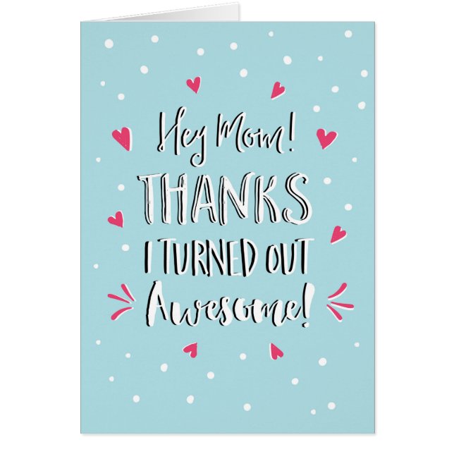 Hey maman merci la carte de la fête des mères (Devant)