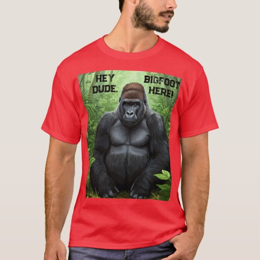Hey Mec BIGFOOT Ici T-Shirt Unisex (Devant)