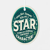Hey Meisje, je bent een STER! Scout Ornament (Voorkant links)