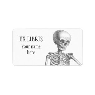 Hey Meisje skelet bookplate Etiket