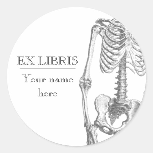 Hey Meisje  skeletboekplaat Ronde Sticker (Voorkant)