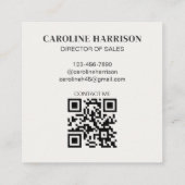 Hey Modern Minimal Bold Typografie QR Code Zwart Vierkante Visitekaartje (Achterkant)