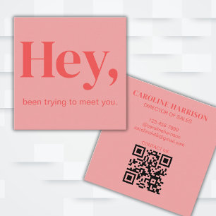 Hey Moderne minimalistische vet kleurrijke QR code Vierkante Visitekaartje