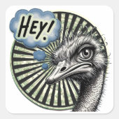 Hey Ostrich Bubble Thought Sticker (Voorkant)
