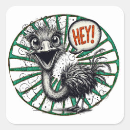 Hey Ostrich Side Glance Sticker Sheet