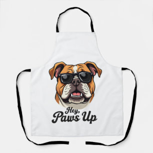Hey Paws Up Vintage Bulldog met Zonnebril Grappig  Schort