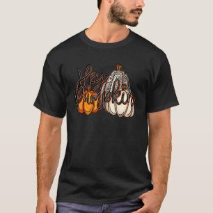 Hey Pompoen Leopard Herfst Hallo Herfstvibes T-shirt