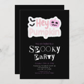 Hey Pumpkin Jack Moderne Minimalistische Halloween Kaart (Voorkant / Achterkant)