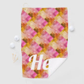 Hey Roze Waterverf geometrisch patroon Golfhanddoek (Insitu)