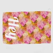 Hey Roze Waterverf geometrisch patroon Golfhanddoek (Horizontaal)