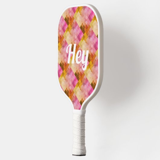 Hey Roze Waterverf geometrisch patroon Pickleball Paddle (Links)