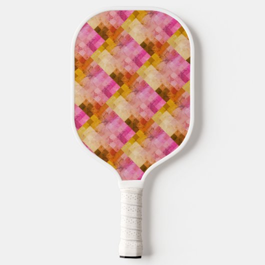 Hey Roze Waterverf geometrisch patroon Pickleball Paddle (Achterkant)