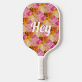 Hey Roze Waterverf geometrisch patroon Pickleball Paddle (Voorkant)