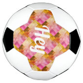 Hey Roze Waterverf geometrisch patroon Voetbal (Gedraaid)
