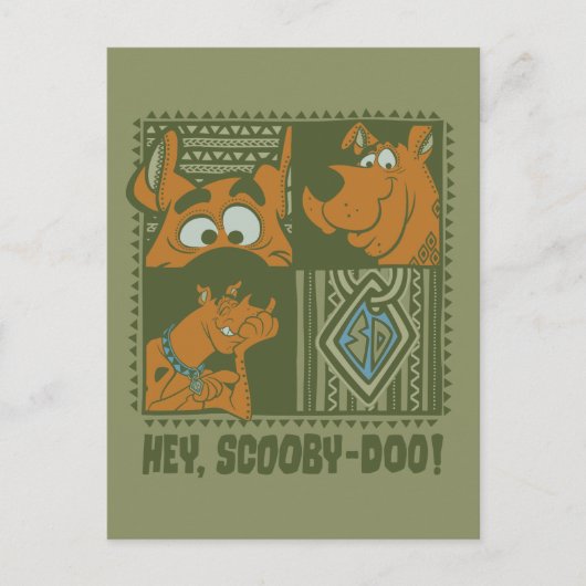 Hey Scooby-Doo Tribal Square Graphic Briefkaart (Voorkant)